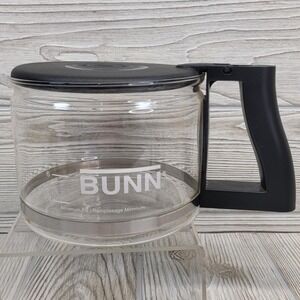 BUNN Coffee Maker Carafe Pot 10‎ Cup Replacement Glass Decanter Black Flip Lid
